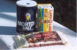 Ingredients for salted almonds