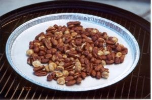 Sweet & spicy mix on buttered pan