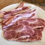 Slices of buckboard bacon