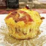 Close-up of a Barbecue Breakfast Cupcake made with bacon