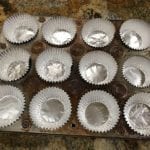 Foil baking cups in muffin pan