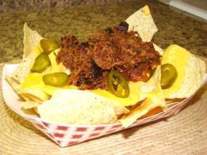 Pork barbecue nachos