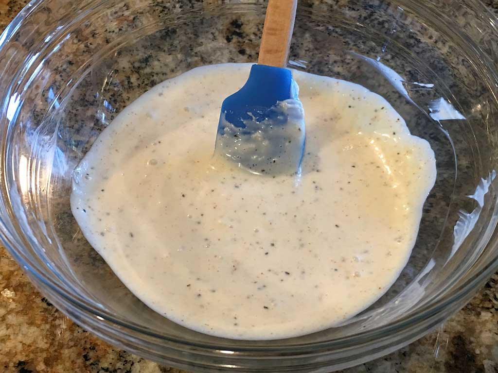White sauce ready for the chicken