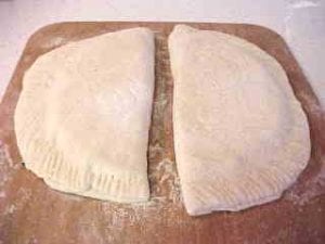 Calzone ready for baking