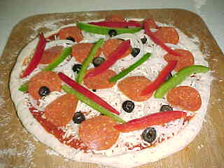 Pizza ready for baking