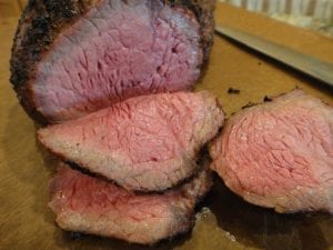 Interior view of sliced pit beef