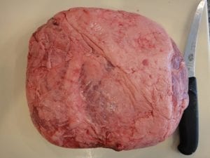 Untrimmed top sirloin roast