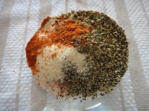 Dry rub ingredients in mixing bowl