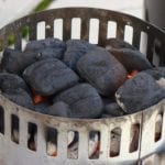 Lighting 40 briquettes in an upside down Weber chimney starter