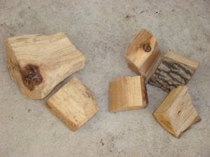 Oak and hickory wood chunks