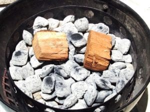 Two chunks of dry cherry smoke wood