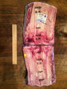 Beef chuck short ribs in Cryovac packaging