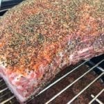Close-up of short ribs on top grate