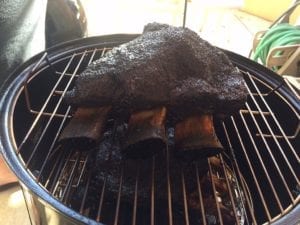 End view of beef chuck short ribs