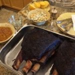 Beef chuck short ribs with beans, slaw and cornbread muffins