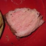 Slice of tenderloin on plate