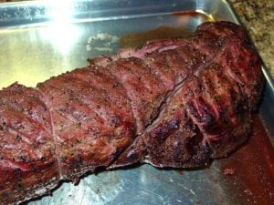 Close-up view of finished tenderloin