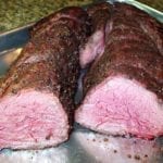 Cross-section view of finished beef tenderloin