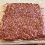 Sausage pressed out into a square