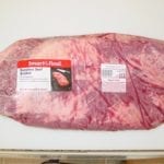 Whole, untrimmed brisket in Cryovac