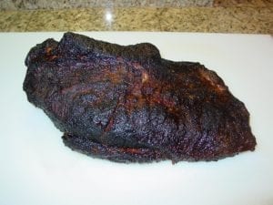 Finished brisket before slicing