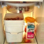 Bulk food bucket in refrigerator