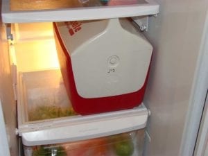 Medium cooler in the refrigerator
