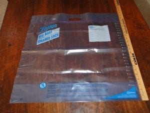 Ziploc Big Bags XL with yard stick