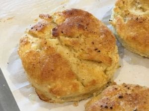 Close-up of a black pepper biscuit