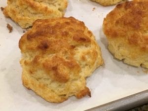 Close-up of a drop biscuit