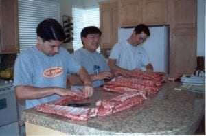 Prepping the ribs
