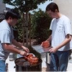 Ribs go into the Weber Bullet