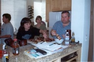 Friends & family enjoying ribs