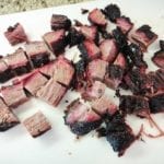 Brisket point cut into 1-inch cubes