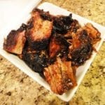 Burnt ends mixed with barbecue sauce/au jus mixture