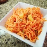 Carrot salad with golden raisins and gold pineapple