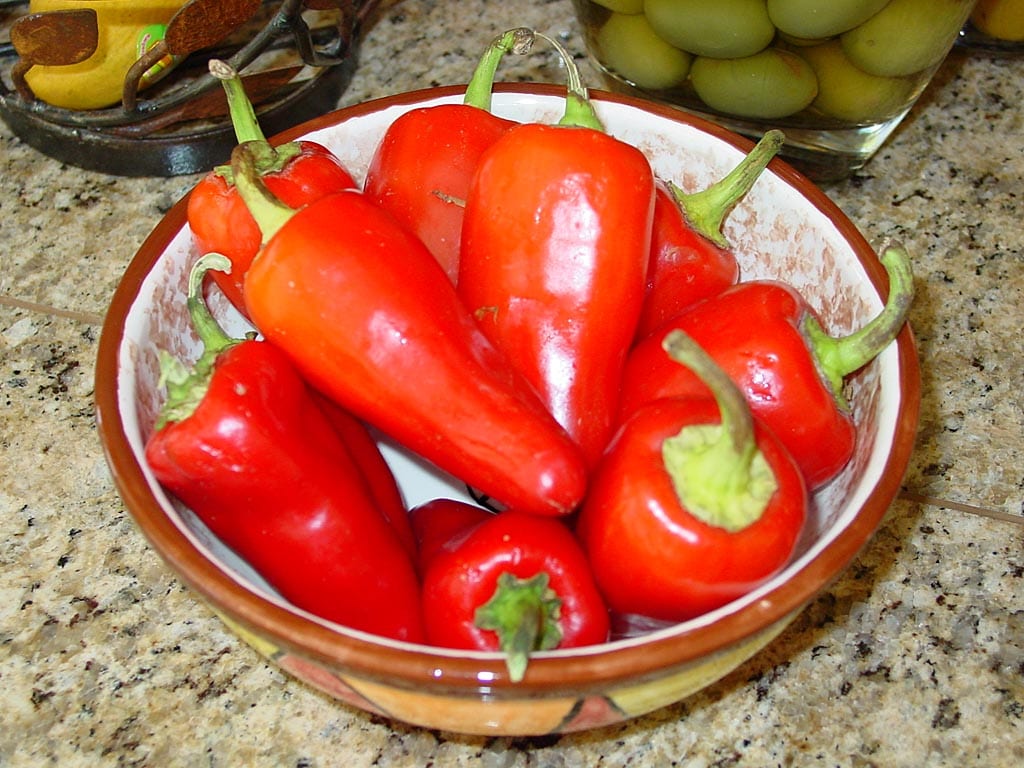 Red jalapeño peppers