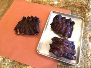 Beef ribs after 3 hours ready for butcher paper