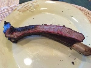 An example of a long bone beef back rib