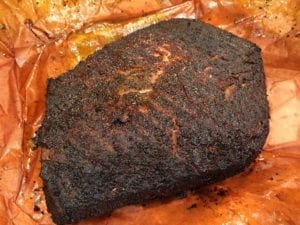 Brisket flat ready for a rest