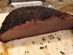 Cross-section view of brisket flat
