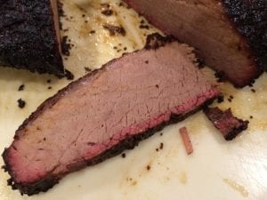 Cross-section view of brisket flat