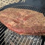 Brisket flat goes into the Weber Bullet