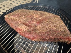 Brisket flat goes into the Weber Bullet