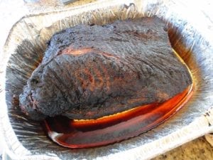 Tender brisket comes out of the WSM