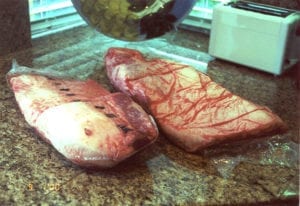 Two whole briskets in Cryovac