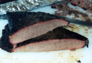 Brisket flat with nice smoke ring