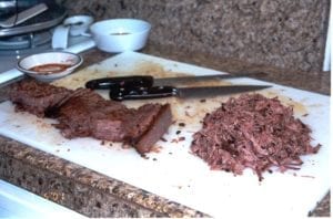 Sliced and chopped brisket