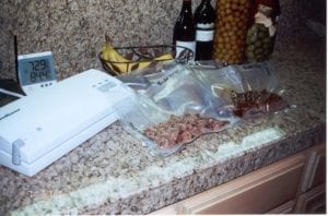 Vacuum packaging brisket using a FoodSaver