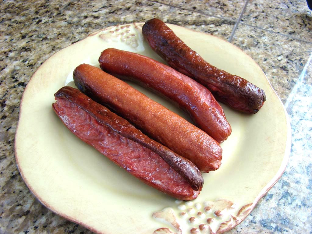 Smoked all-beef hot dogs